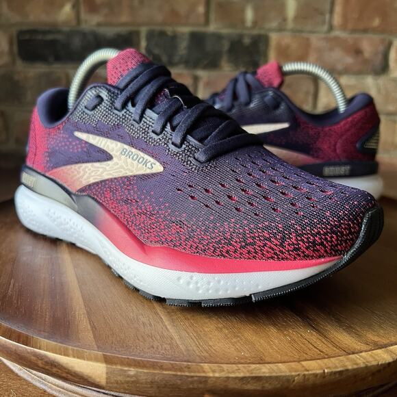 Brooks Ghost 16 Running Women's 5 Blue Pink White Peacoat Shoes Sneakers - Picture 2 of 16